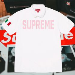 Supreme Twill Aplique Polo White XL