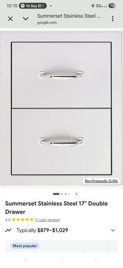 BRAND NEW Summerset 17" Stainless Steel Double Drawer - Model DR2-17 (In Box)