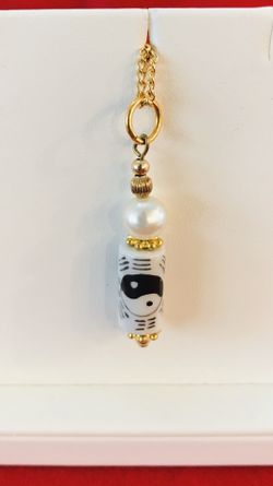 Yin and Yang Pendant with Genuine Pearl