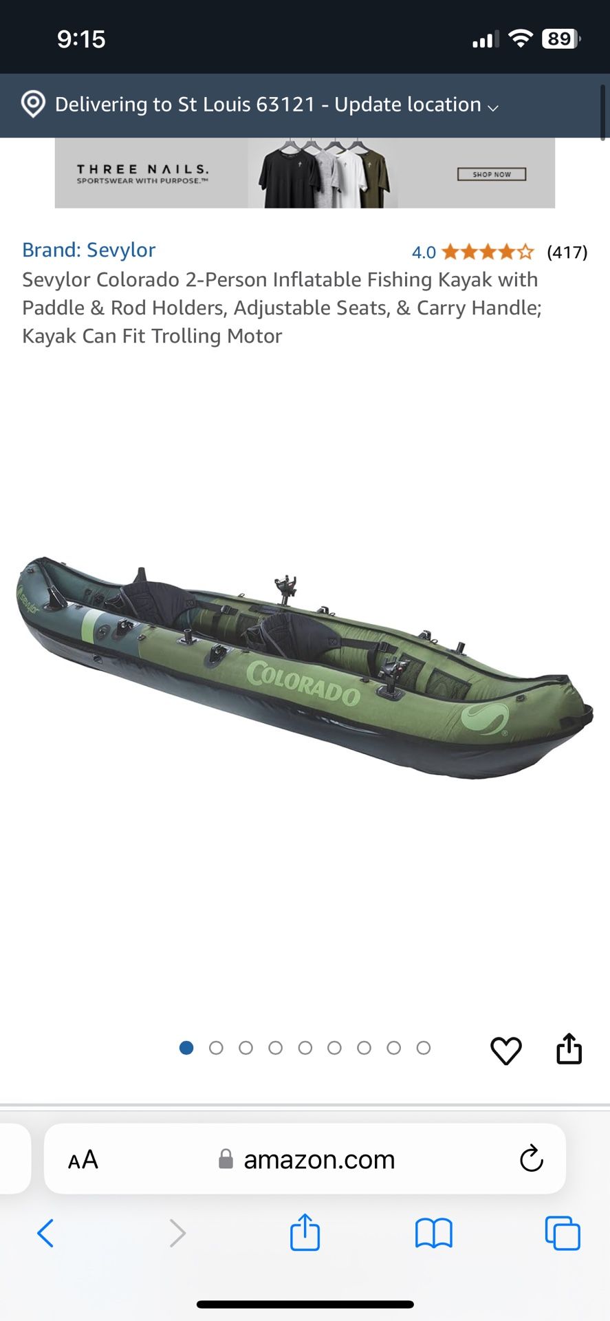 Sevylor Colorado 2 Person Inflatable Kayak