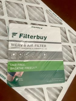 New Filterbuy MERV 8 pleated air filters for HVAC & furnace systems. (16x20x1) 6 Pack