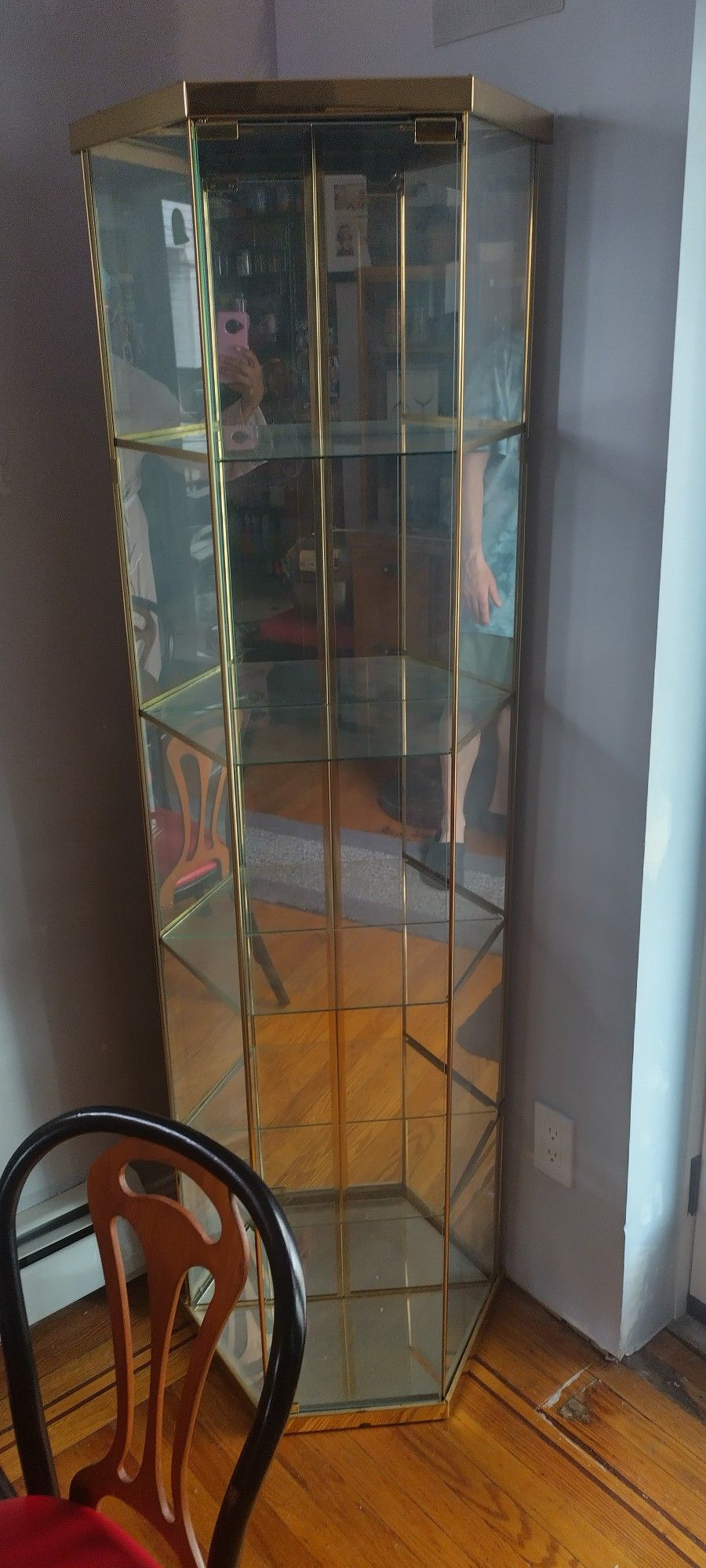 Curio Glass Cabinet With Shelves
