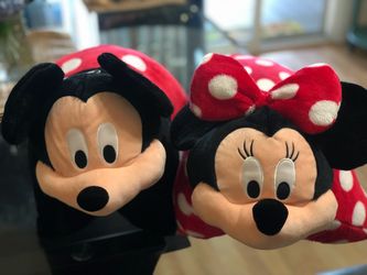 Mickey and Minnie Mouse Plush Pillow Set