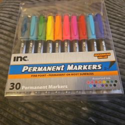 Inc Fine Point Permanent Markers 30 Count 15 Diffrent Colors