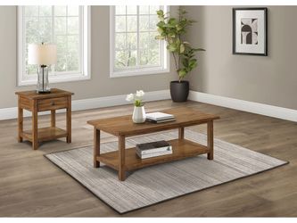 Payne Brown 2-piece Coffee and 1-drawer End Table Set