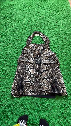 Snakeskin Print Halter Tank Top