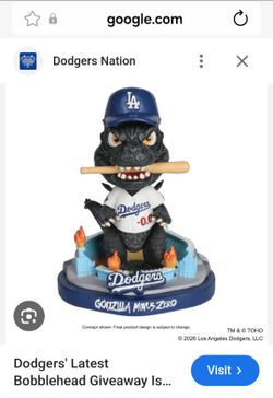 L.A. Dodgers vs. SD Psdres 9/24 Godzilla Bobblehead Night Game Tickets