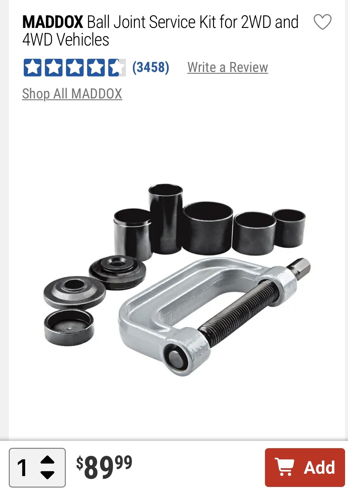 MADDOX Ball Joint Press Kit BRAND NEW for Sale in Palmdale, CA - OfferUp