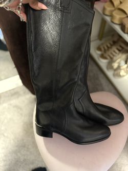 New Blk Leather Riding Boots