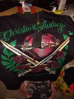 Christian Audigier Black Graphic T-Shirt