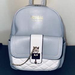 Mini Leather Backpack Purse (gray)