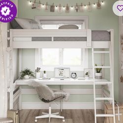 Twin Bunk bed with attached desk on the bottom, and side closet attached as well…