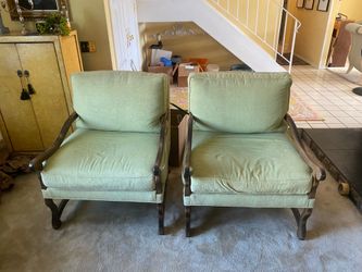 2 Large Green Chairs