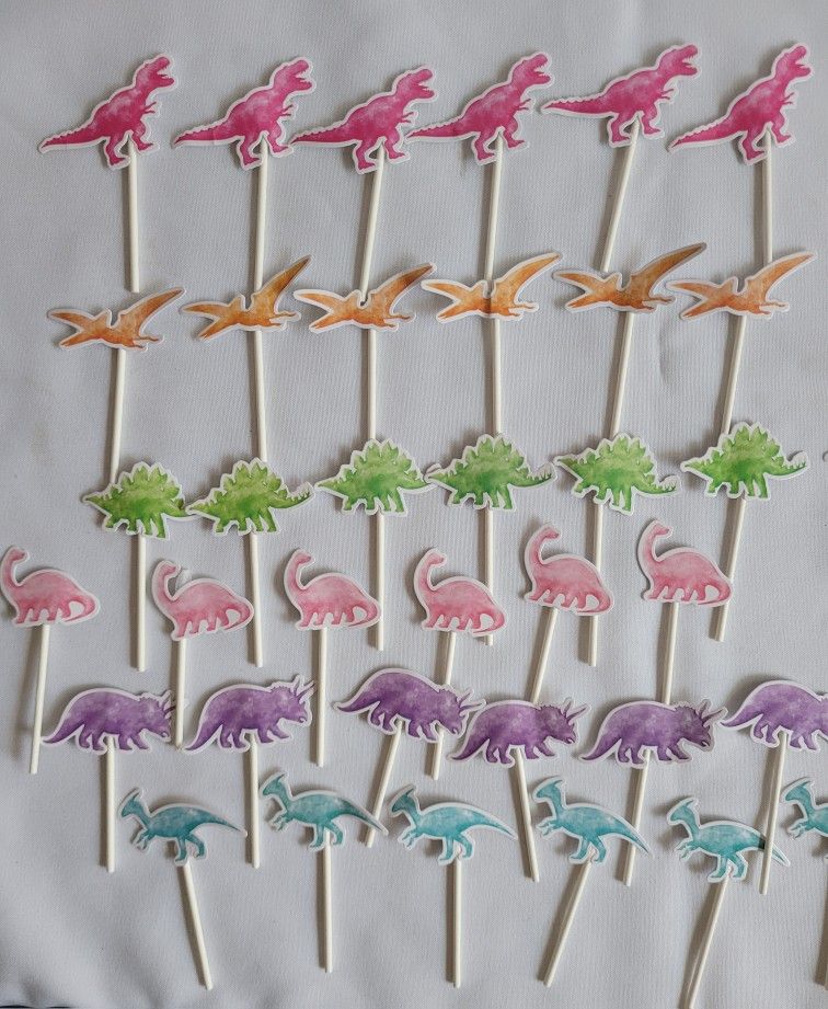 Dinosaur Party Cupcake Toppers - 36 Pcs