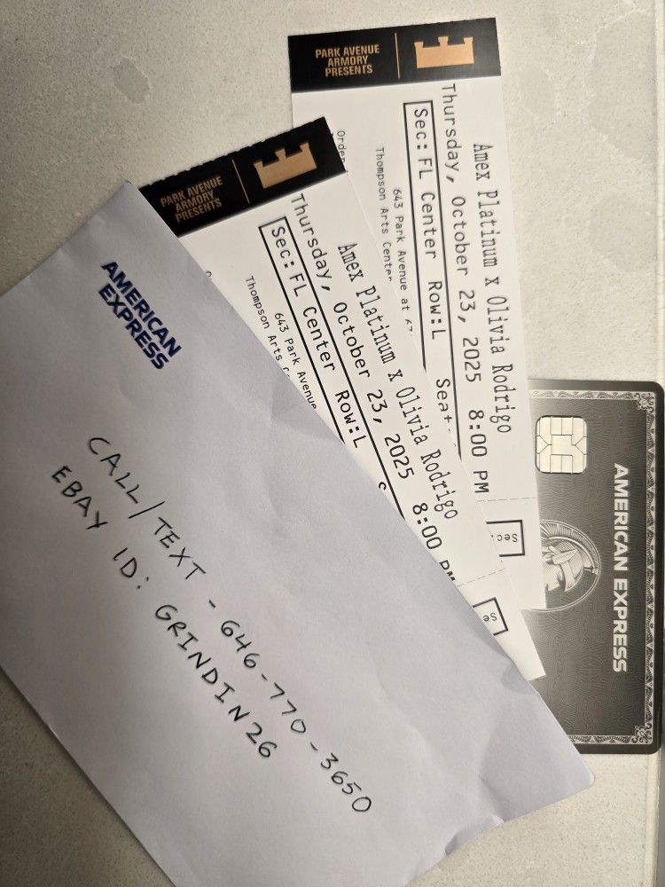 American Express Platinum ™ x An Evening with Olivia Rodrigo Concert Tickets - 10/23/25 8PM