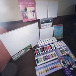 New Paint Canvases 5 Total, Paint Pads, New & Used Variety Art Pack (2 Pack  Canvas 16x20 Is $26bucks Alone)