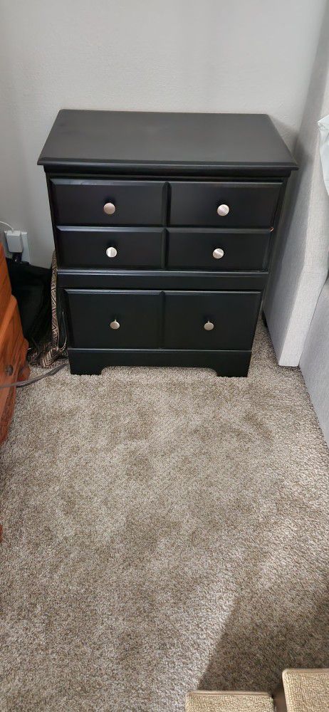Black Dresser And End Table 