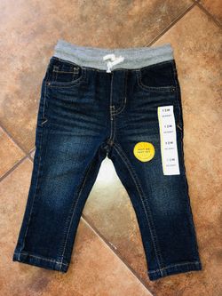 Toddler Boys’ Straight Pull-On Skinny Jeans - Cat & Jack➿Dark Wash 12m - $10.00