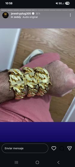 PVD Big Bracelet 32MM Gold Plated 14k