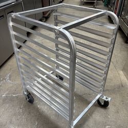 Full sheet tray pan 1/2 Height bakery speed rack cart commercial Winco NSF aluminum on wheels like new heavy duty