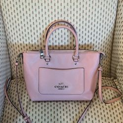Pink Coach Leather Crossbody Bag