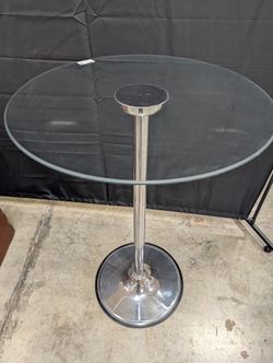Chrome and Glass Round Pub Table