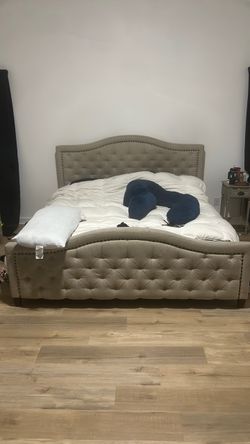 King size bed frame  with side night stand