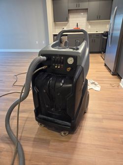 Carpet Cleaning Machine It includes the 25-foot hoses and the wand.
The machine has a small leak by waste valve.