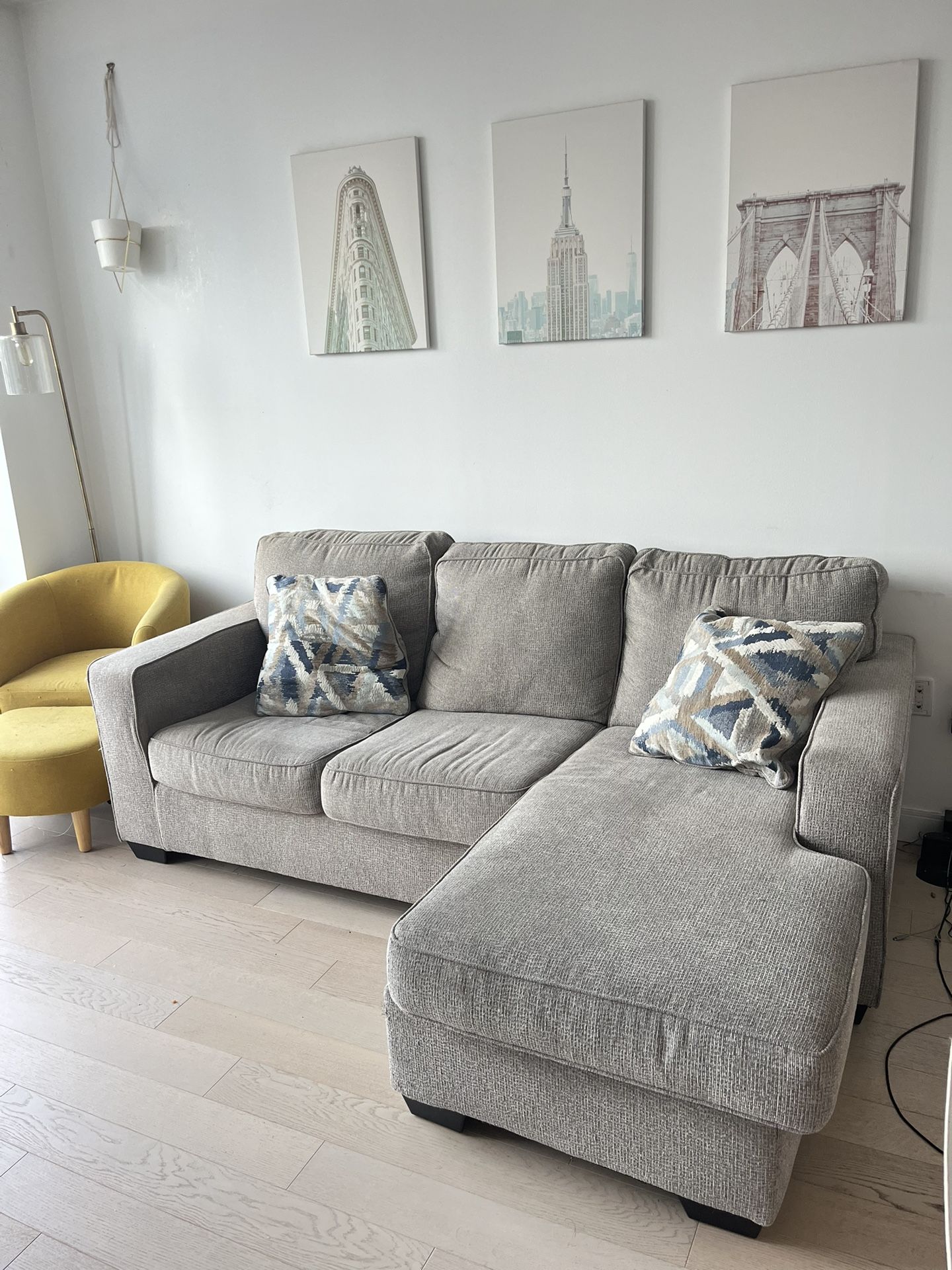 Gray couch with chaise