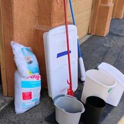 Assorted House Hold Broom , Pail Trash Can & More See Video Photos FCFS $15