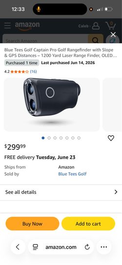 Blue Tees Golf Captain Pro Golf Rangefinder with Slope & GPS Distances