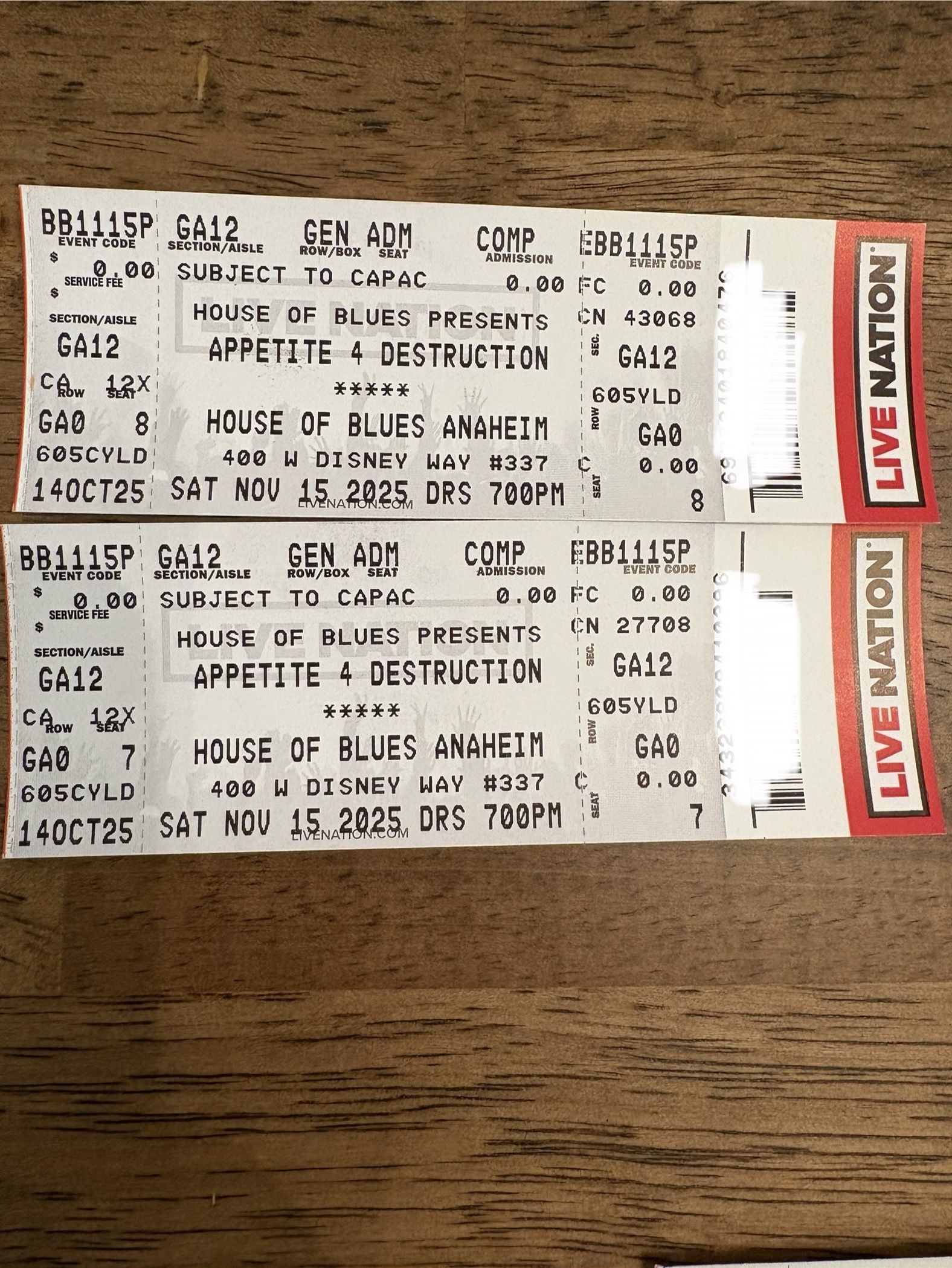 Appetite 4 Destruction Tickets Nov 15 House of Blues