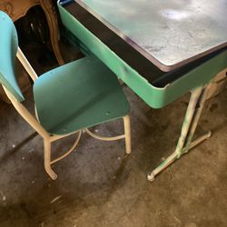 Mid Century Student Desk And Chair 