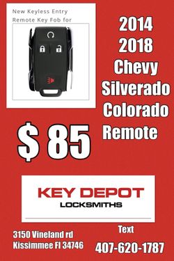 Remote for Chevy Silverado or Colorado 2014-2018