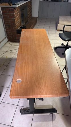 Wood Top Desk with Black Metal Frame