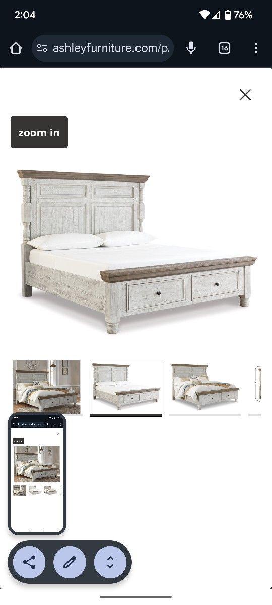 Bed Frame And 2 Night Stand With Plug In.