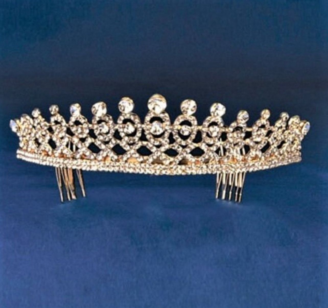 Elegant Gold Rhinestone Crown Tiara for All Occasions Gift Keepsake