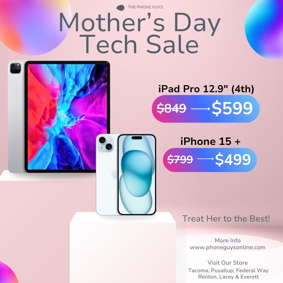 ๐ Motherโs Day Tech Sale โ iPads & iPhones from $1 Down!