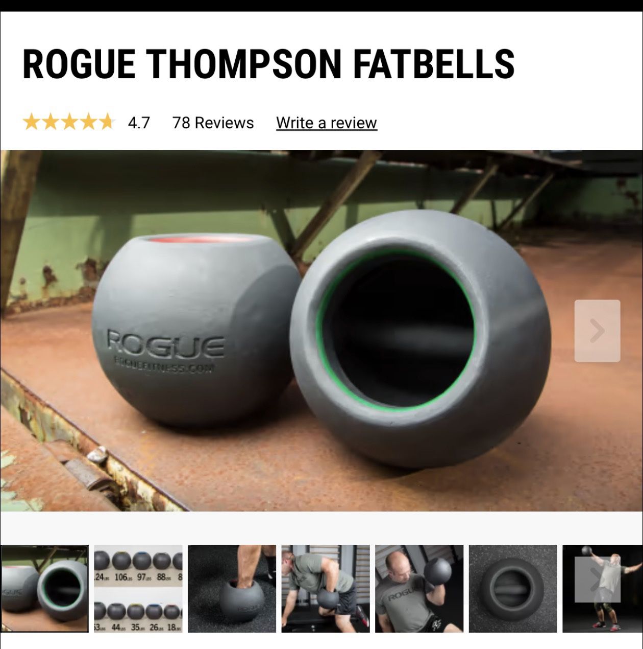 Rogue and Sorinex Fatbell Center Mass Bell Set 5 - 80 Lbs