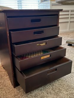 End Table, 5 Drawer