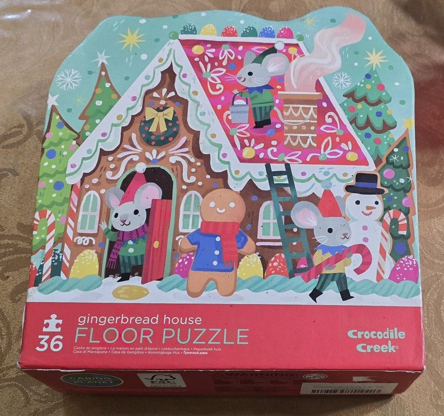 36 Pc Puzzle/Gingerbread House, for Kids Ages 3 and Up