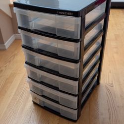 Plastic 6-drawer Storage Unit