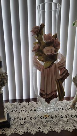 Tall Clear Glass Trumpet Vase