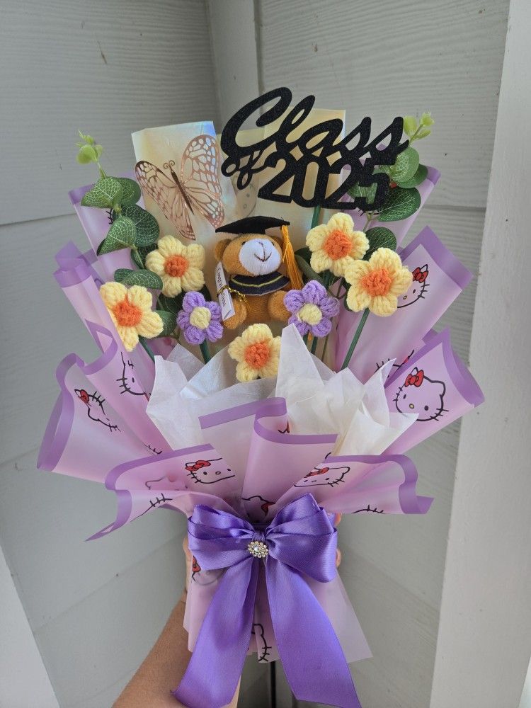 Ramo De Flores De Crochet Para Graduacion
