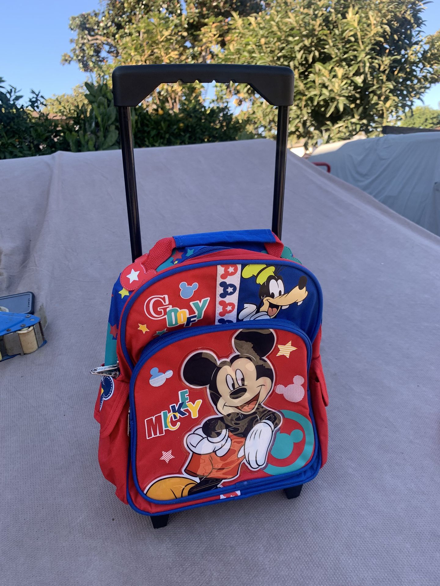 Mickey Mouse & Goofy Rolling Backpack For Kid