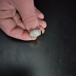 18k GERSC Multiple Rhinestone Ring SEE DESCRIPTION AND PHOTOS FOR SIZE, WEIGHT AND DETAILS 