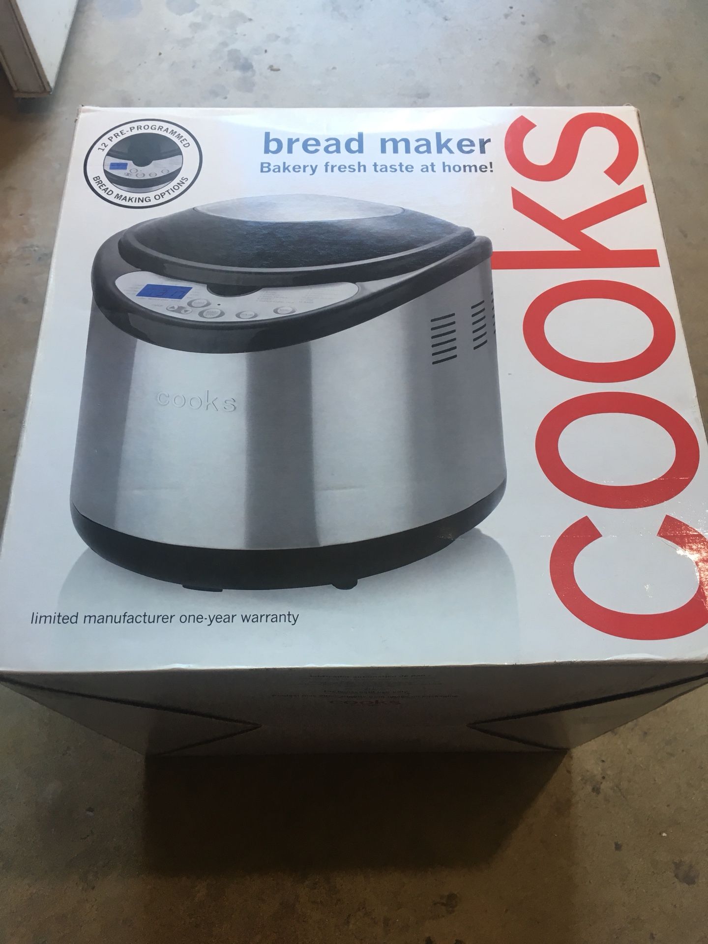Cooks Bread Maker - New