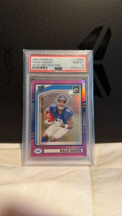 Malik Nabers 2024 Donruss Optic Preview Pink PSA 10 (SHIPPING ONLY!)