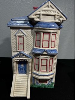 Vintage Victorian House Cookie Jar