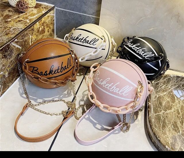 Women's Designer Luxury Handbag, Organizer, Cross Body Bag, Messenger - Basketball Soccer Ball Purses   Variations :  1) White ( chain handle )  2) wh